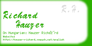 richard hauzer business card